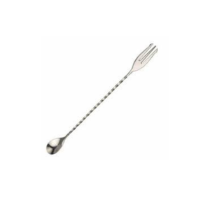 30cm Black Plated Barspoon with Fork - Image 1