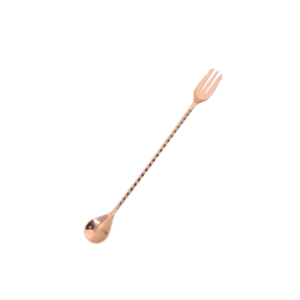 30cm Copper Plated Barspoon with Fork - Image 1