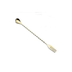 30cm Copper Plated Barspoon with Fork - Image 3