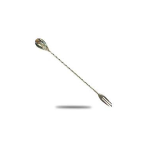 30cm Black Plated Barspoon with Fork - Image 5
