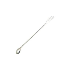 30cm Black Plated Barspoon with Fork - Image 6