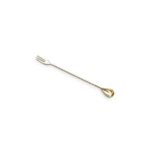30cm Copper Plated Barspoon with Fork - Image 2
