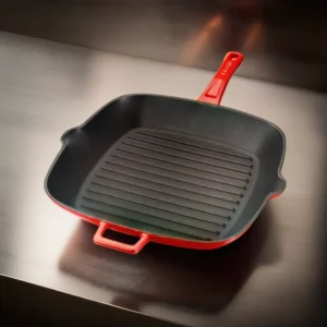 Lava Turkey Cast Iron Square Grill Pan Red 28cm - Image 2