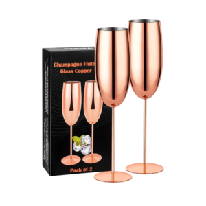 Copper Plated Bevel Champagne Glass - Image 4