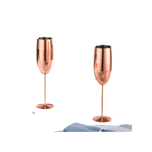 Copper Plated Bevel Champagne Glass - Image 3