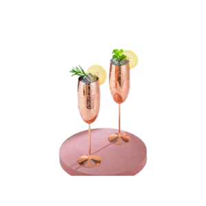 Copper Plated Bevel Champagne Glass - Image 6