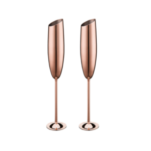 Copper Plated Bevel Champagne Glass - Image 1