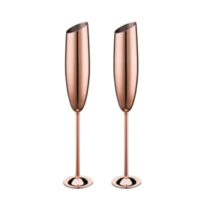 Copper Plated Bevel Champagne Glass - Image 1