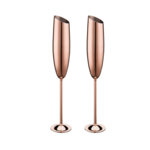 Copper Plated Bevel Champagne Glass - Image 2