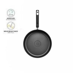 Reina Series Aluminum Non-Stick Deep Frying Pan and Induction Bottom in Black Color, 24 cm - Image 3