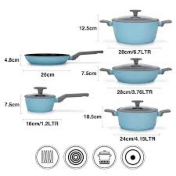 "Cookware" "Non-stick Set" "Aluminium"