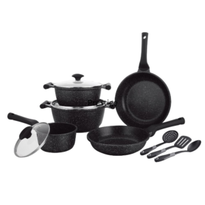 Prestige Essentials Aluminum Cookware, Set of 12, Black - Image 4