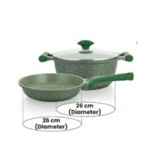 Prestige Essentials Aluminum Fry Pan Non Stick, Set of 11, Green - Image 6