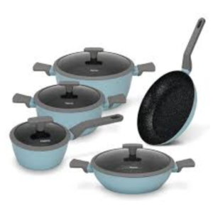 VELIA Cookware Set with Aluminium and Non-stick Coating, 9 Pieces - Image 3