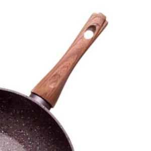 Magic Brown Series Aluminium Non Stick Wok with Induction Bottom in Chocolate Color, 24 x 7 cm - Image 3