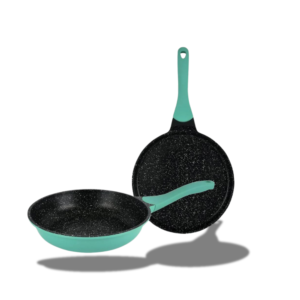 Winsor Cast Aluminum Granite Non Stick Frypan And Tawa, Set of 2 Turquoise - Image 3