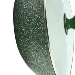 Prestige Essentials Aluminium Granite 30cm Non-Stick WOK Pan with Lid, Green - Image 3