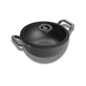 Prestige Cast Iron 20 cm Kadai With Glass Lid, Black - Image 3