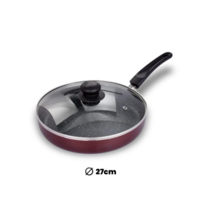 ARK Premium Marble Coated Non Stick Induction Aluminium Fry Pan with Glass Lid, 25 Cm - Image 3
