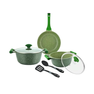 Prestige Essentials Aluminum Fry Pan Non Stick, Set of 11, Green - Image 2