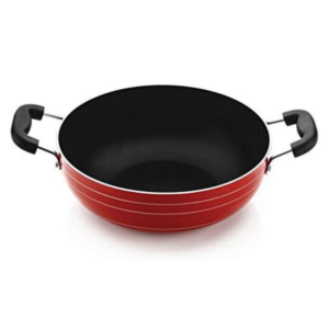 ARK Non Stick Mini Aluminium Kadai with Stainless Steel Lid, 20 cm - Image 2
