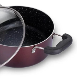 ARK Nonstick Induction Aluminium Casserole with Glass Lid, 20 cm - Image 2