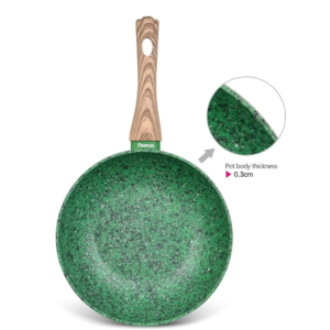 Malachite Series Aluminum Non-Stick Wok Pan with Induction Bottom in Green Color, 28 x 8 cm - Image 2