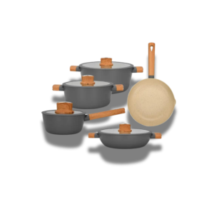ARIA Aluminium and Non-stick Coated Cookware Set, 9 Pieces - Image 3