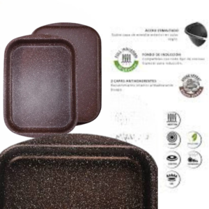 Aluminum Non-stick Roaster Pan in Brown Color, 30 x 22 x 6 cm - Image 4