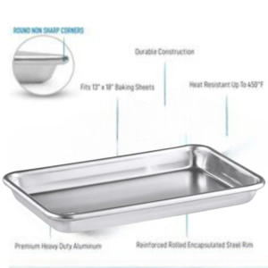 Jiwins Aluminium Baking Sheet Pan, 45.3 x 33.1 cm - Image 2