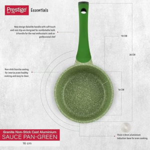 Prestige Essentials Granite 16 cm Sauce Pan With Lid - Image 2