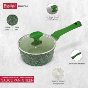 Prestige Essentials Granite 16 cm Sauce Pan With Lid - Image 4