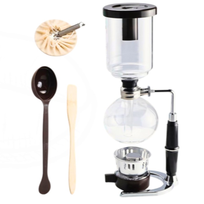 SYPHON COFFEE MAKER (SMALL) WITH BLACK HANLDE SIZE: 35X13CM