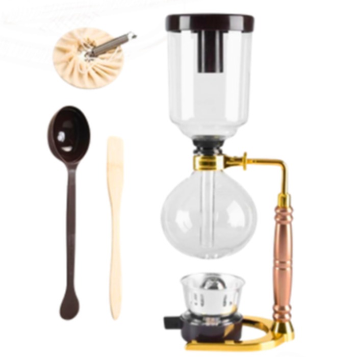 SYPHON COFFEE MAKER WITH GOLD HANLDE (SMALL) 