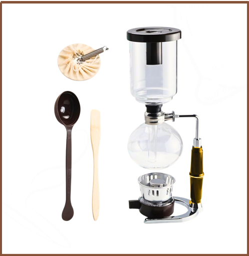 SYPHON COFFEE MAKER WITH BROWN HANLDE (SMALL)