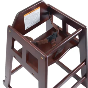 Baby Chair Wooden High Rubberwood Mahogany 51.12x51.12x74.3cm