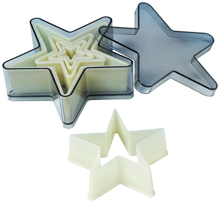 SET OF PASTRY CUTTERS STAR PLAIN 5 PIECES