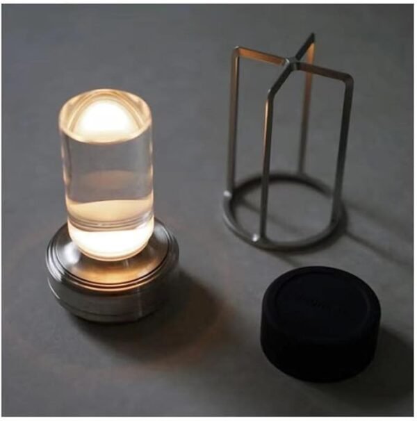 Cordless Table Lamp Set of 2 Silver for Bar and Dining