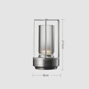 Cordless Table Lamp Set of 2 Silver for Bar and Dining