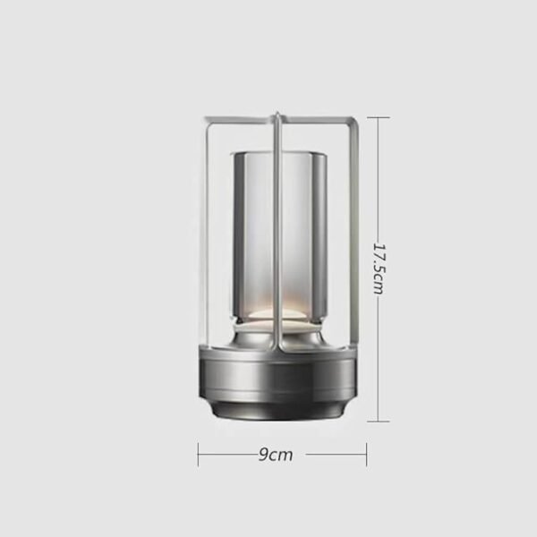 Cordless Table Lamp Set of 2 Silver for Bar and Dining
