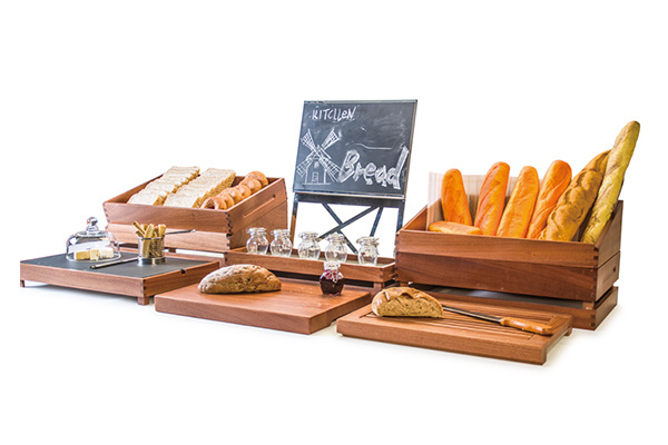 Solid Wooden Buffet Risers Bread Display Stands
