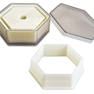 SET OF PASTRY CUTTERS HEXAGON PLAIN 9 PIECES