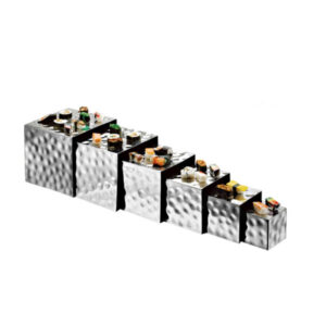 Buffet Elevation Stand Hammered Square Set of 6