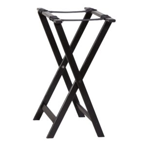 Foldable Wooden Tray Stand, Acacia Wood 32-Inch (black)