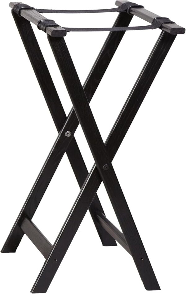 Foldable Wooden Tray Stand, Acacia Wood 32-Inch (black)