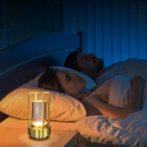 Cordless Table Lamp Set of 2 Gold for Bar and Dining