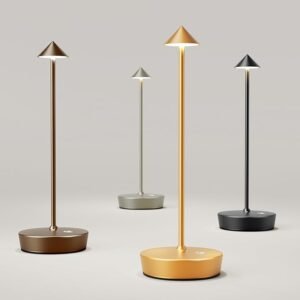 Cordless Table Lamp Set of 2 Gold for Bar and Dining