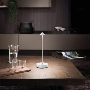 Cordless Table Lamp Set of 2 White for Bar and Dining