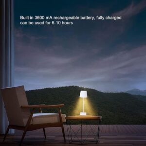 Cordless Table Lamp Black Set of 2 Pack White 5200mAH Square Base