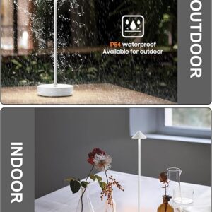 Cordless Table Lamp Set of 2 White for Bar and Dining